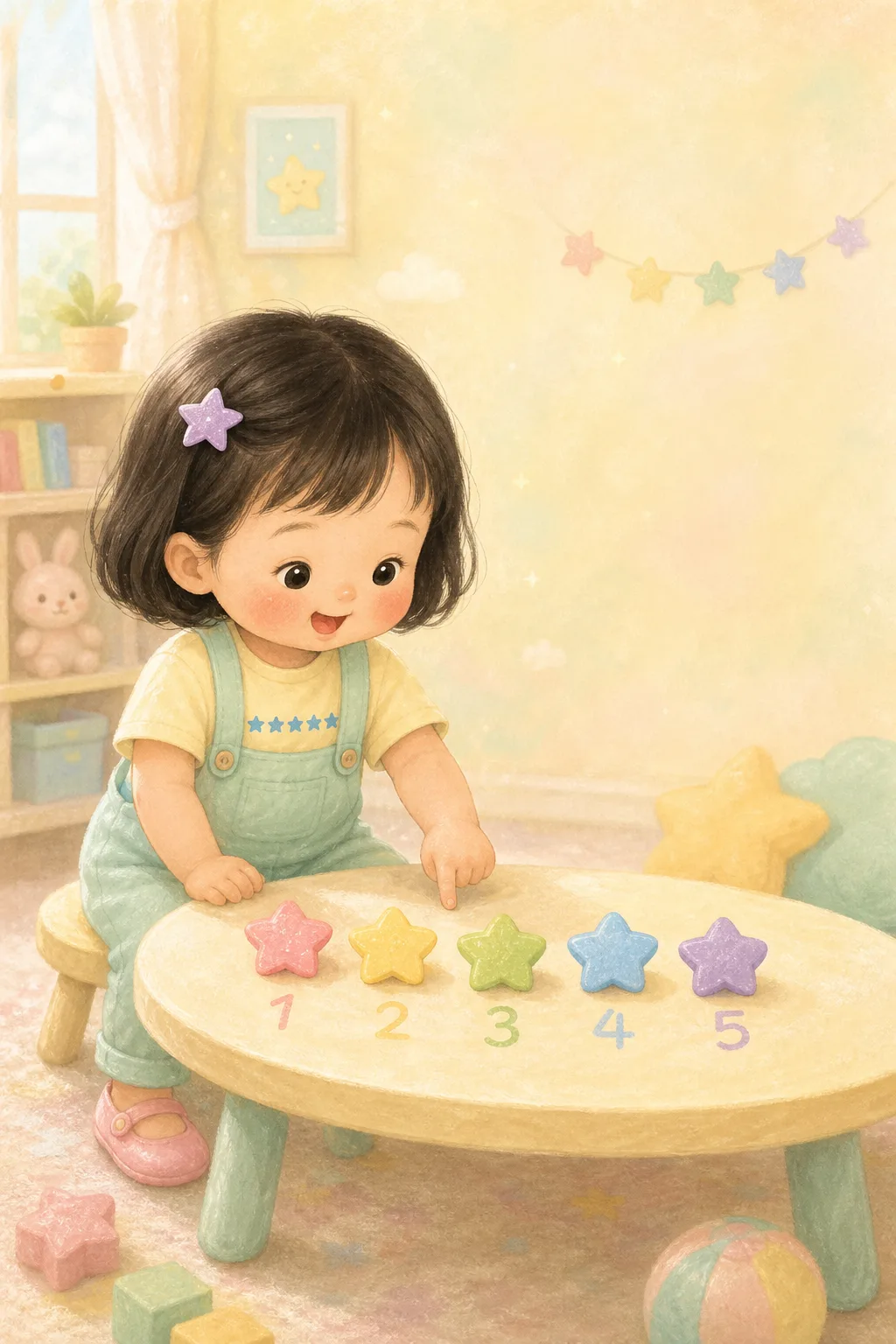 별이가 하나씩 세어 봐요.

하나, 둘, 셋, 넷, 다섯!