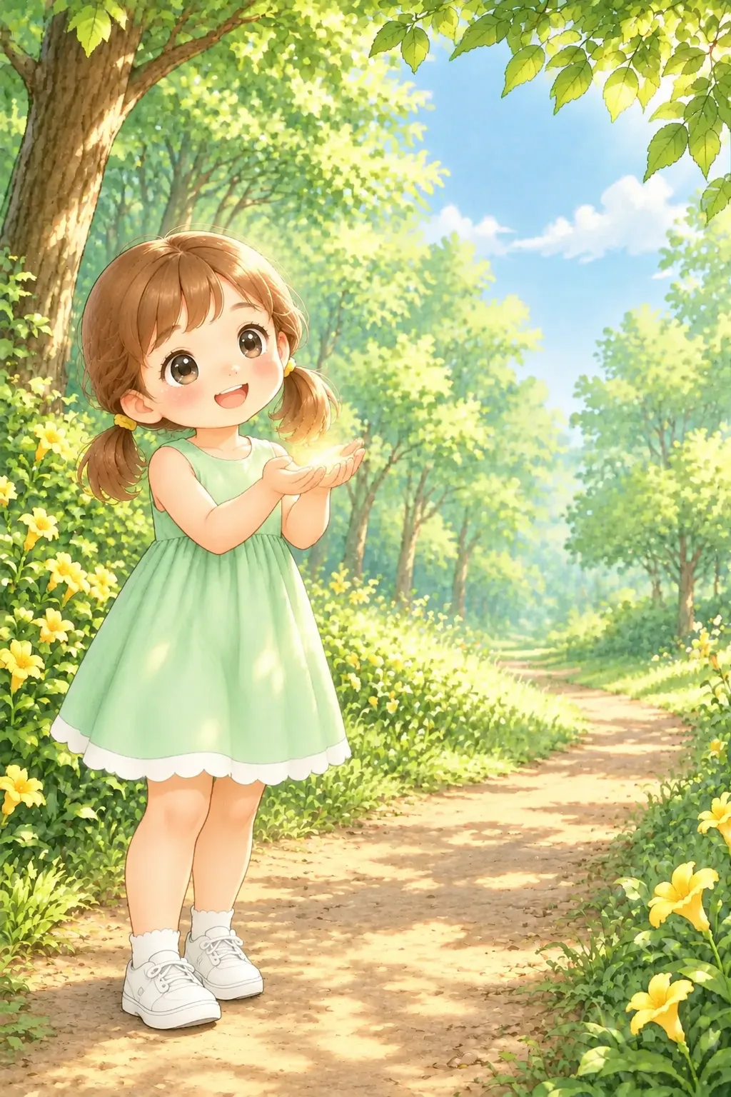 길 끝에 하늘을 덮을 만큼 커다란 나무가 있었어요. 잎이 무성해 그늘이