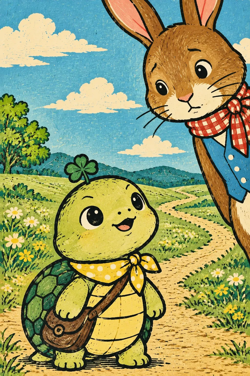 "그럼 우리 달리기할래?"
거북이가 말했어요.