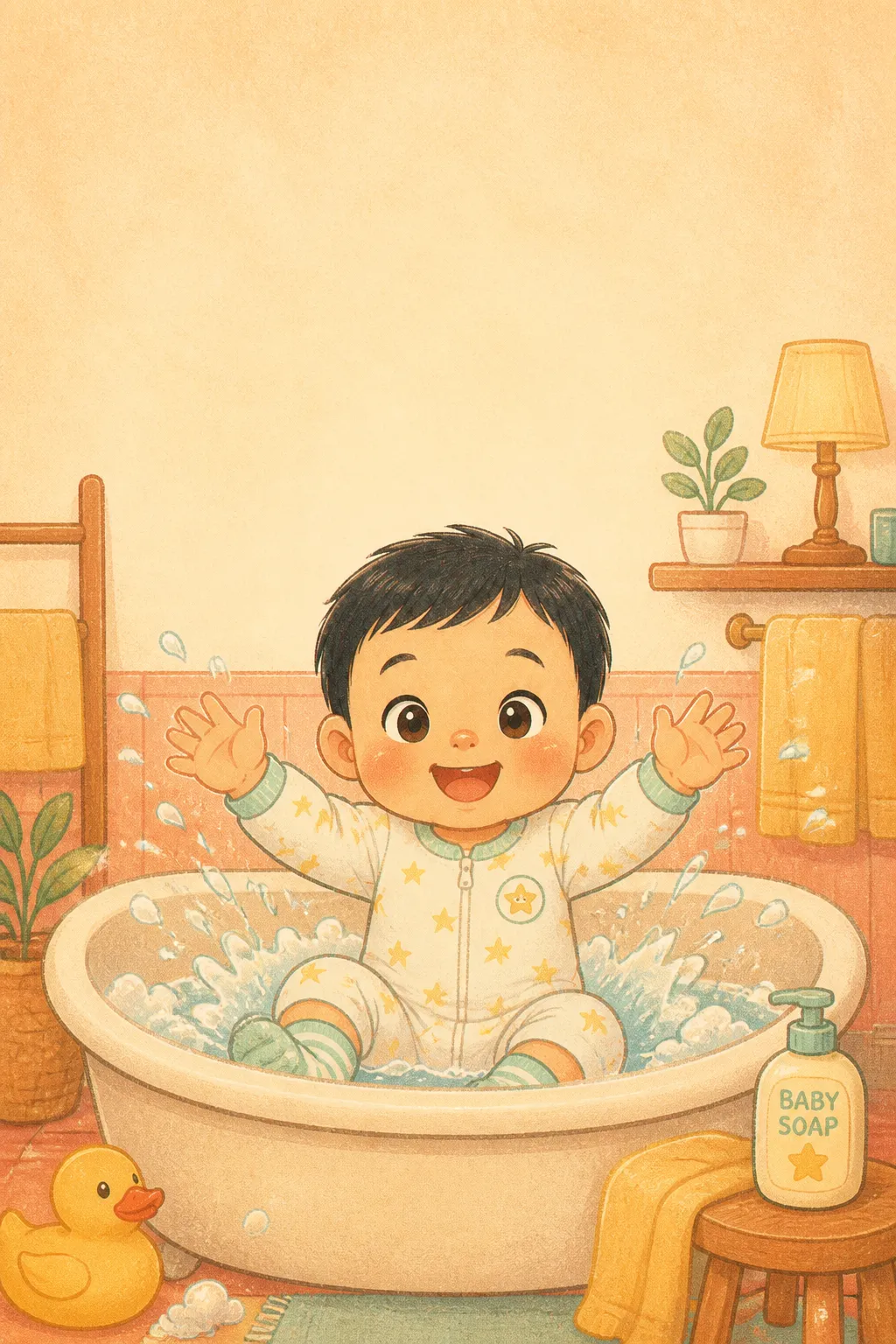 첨벙첨벙 하루의 목욕 놀이 — 도토리책방 AI 동화