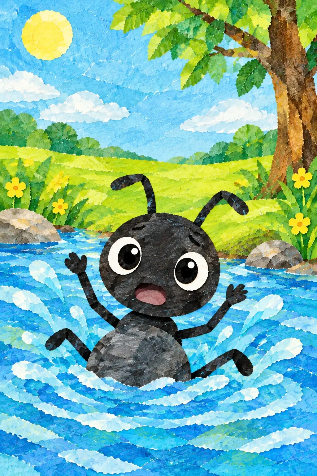 "살려 주세요!"
개미가 허우적댔어요.