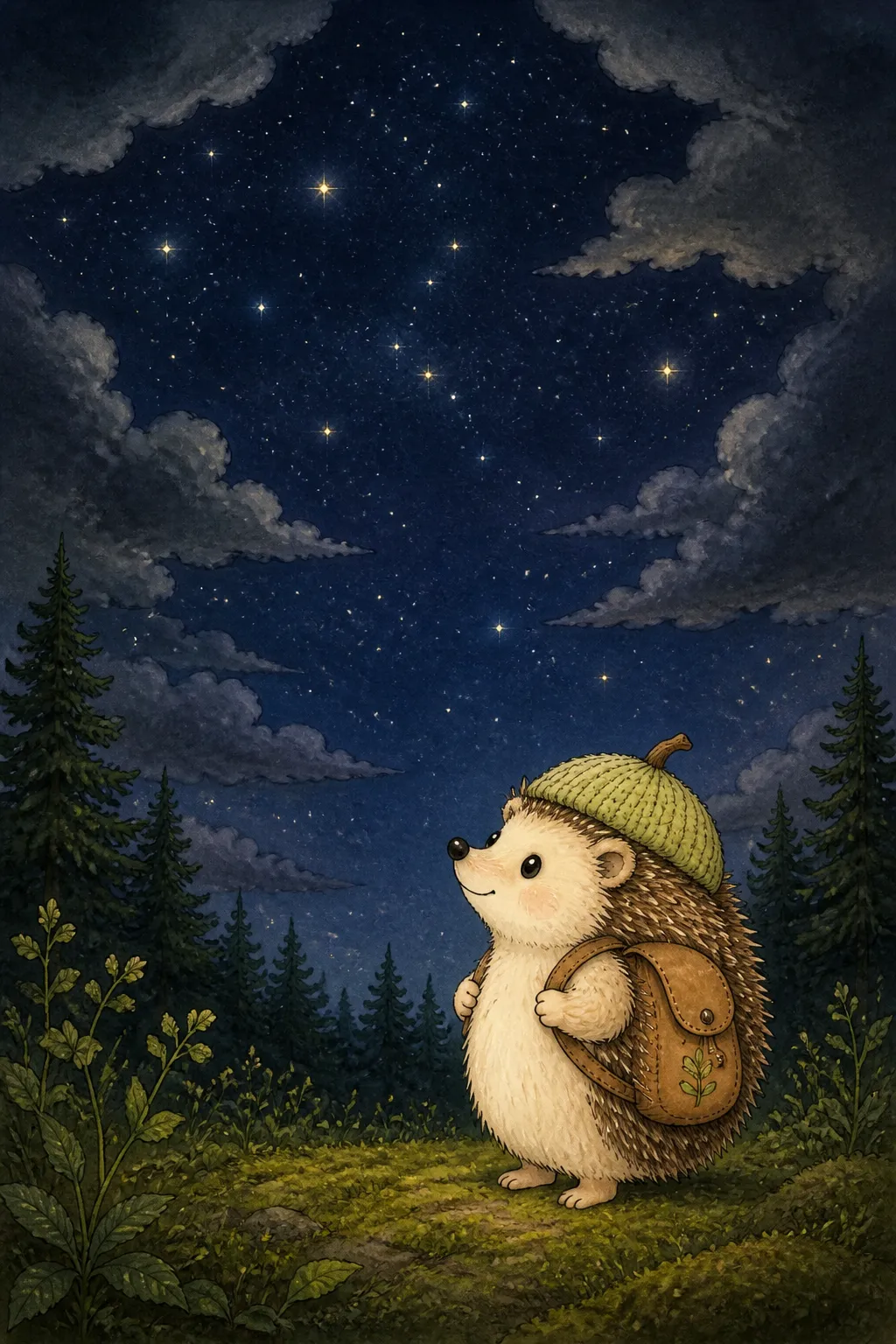 밤이 되자 도치는 하늘을 올려다보았어요.
반짝이는 별을 보며 '친구가 생